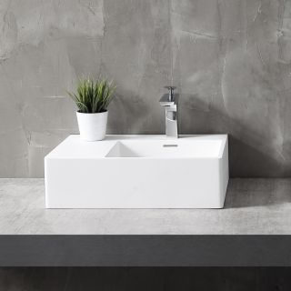 Подвесная раковина ABBER Stein AS2644 R правая 56см белый матовый